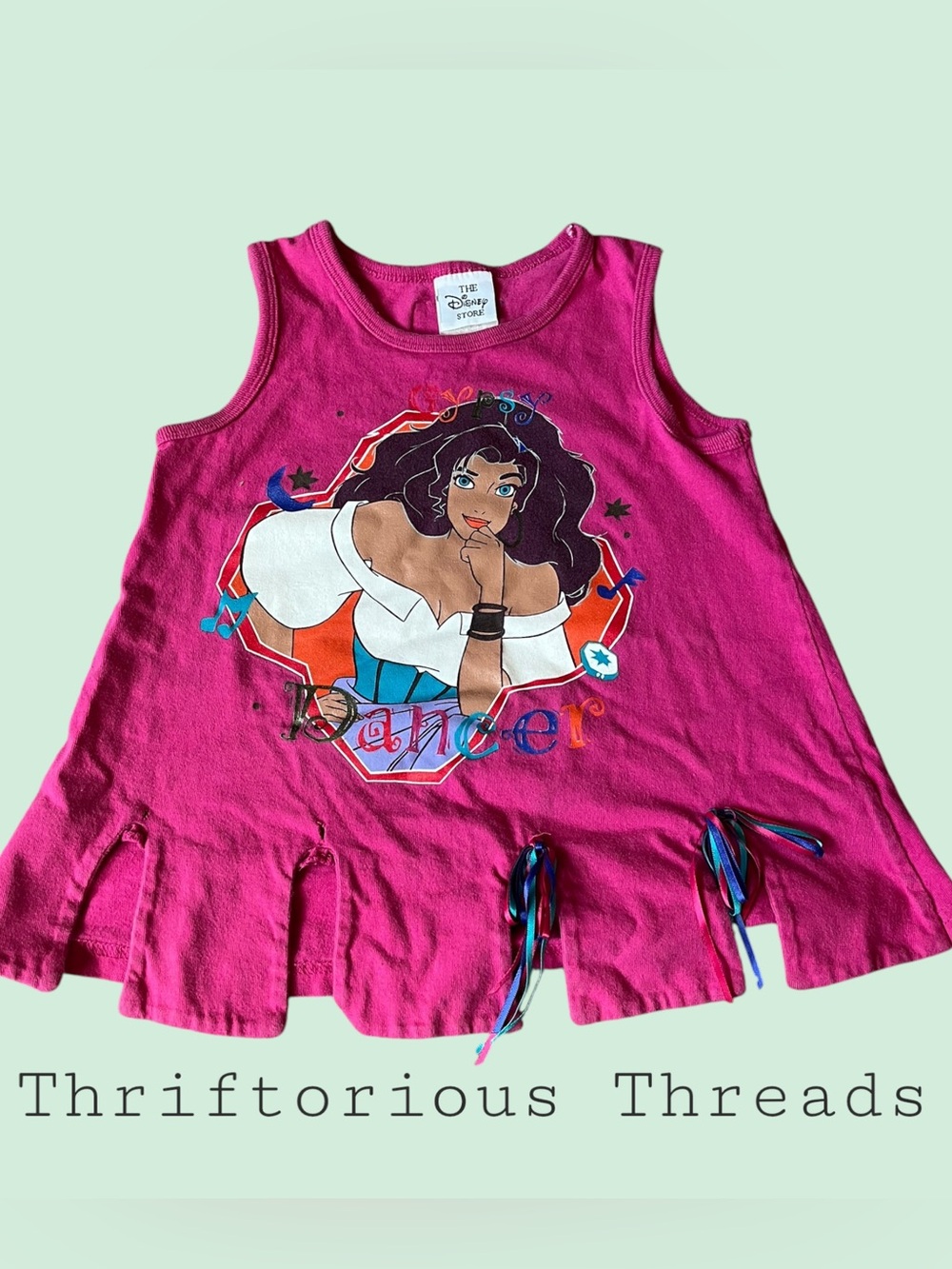 Vintage Disney Store Girls' Magenta Esmeralda Graphic Tank Top
